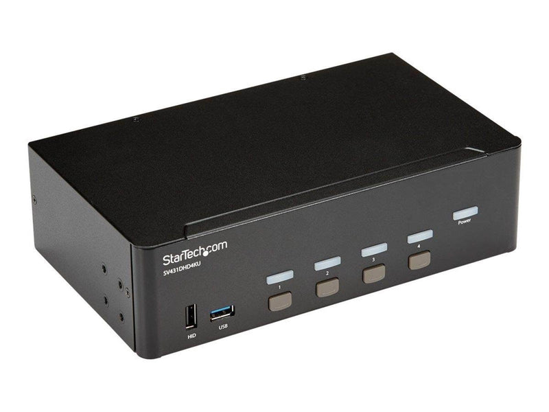 StarTech.com 4 Port HDMI KVM Switch - 4K 30Hz - Dual Display - KVM / audio / USB switch - 4 ports - rack-mountable