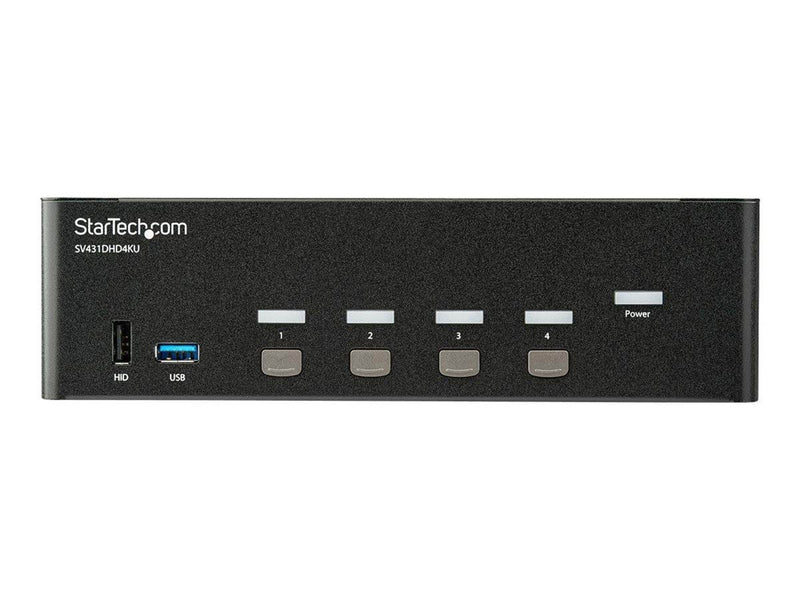 StarTech.com 4 Port HDMI KVM Switch - 4K 30Hz - Dual Display - KVM / audio / USB switch - 4 ports - rack-mountable