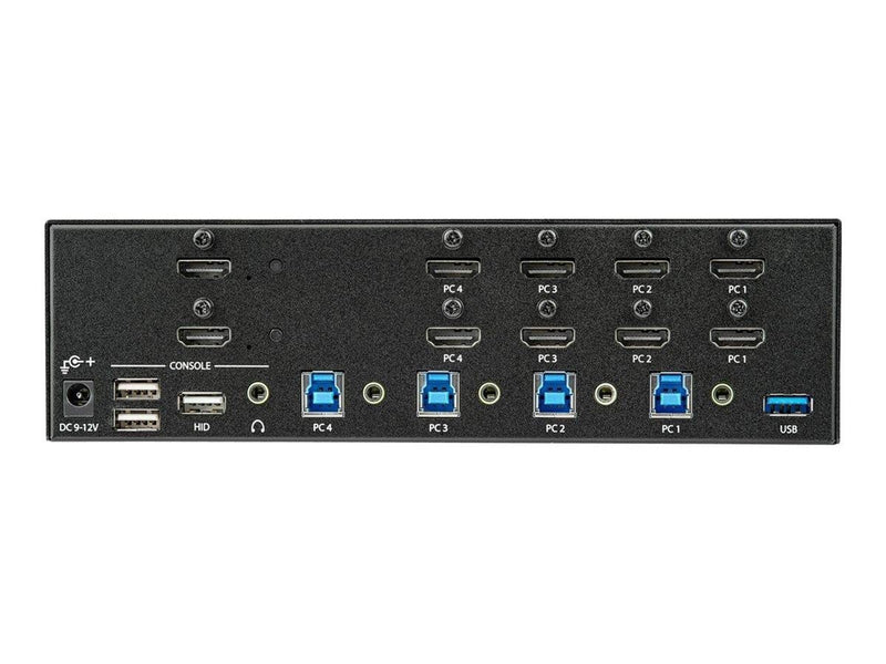StarTech.com 4 Port HDMI KVM Switch - 4K 30Hz - Dual Display - KVM / audio / USB switch - 4 ports - rack-mountable