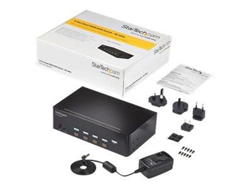 StarTech.com 4 Port HDMI KVM Switch - 4K 30Hz - Dual Display - KVM / audio / USB switch - 4 ports - rack-mountable