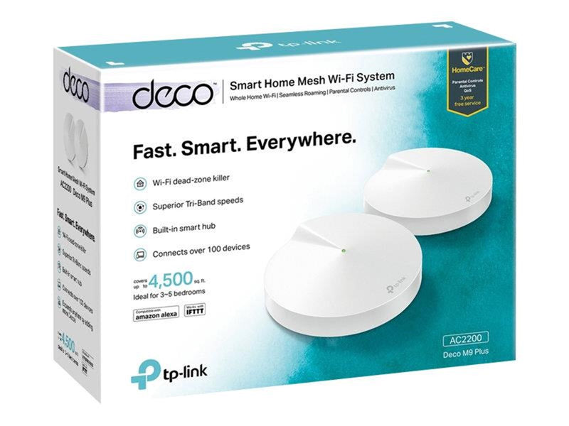 TP-Link Deco M9 Plus (1-pack) AC2200 Smart Home Mesh Wi-Fi System - Wireless router Wi-Fi 5