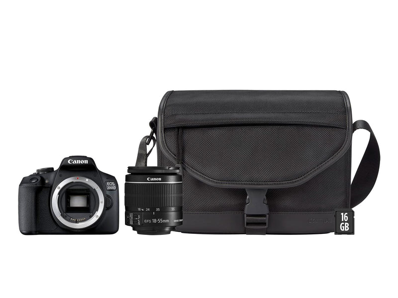 Canon EOS 2000D 18-55mm IS II + SB130 Bag + 16GB SD Card
