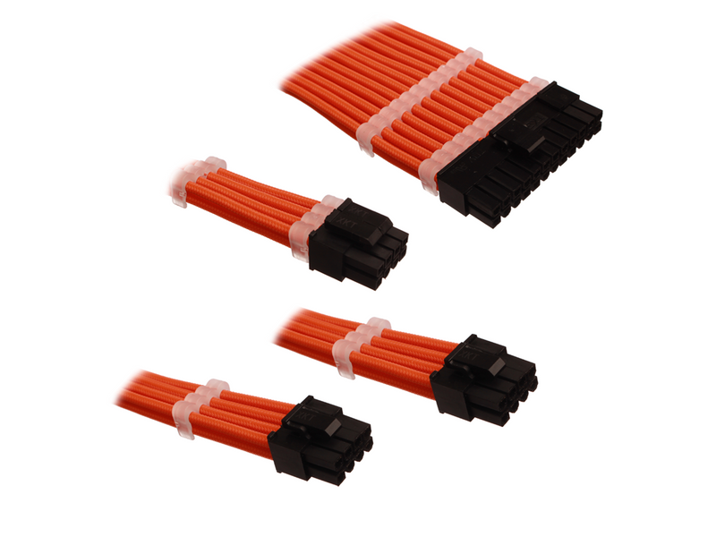 DUTZO Sleeved Power Extension Cable Kit - Orange