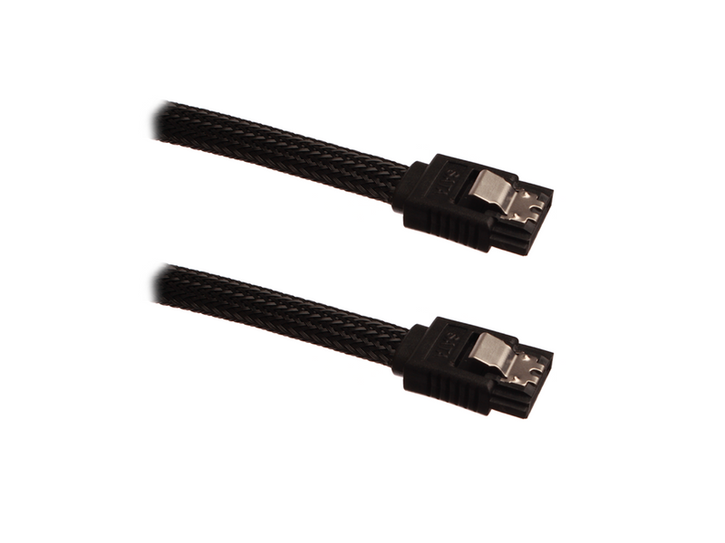 DUTZO Sleeved SATA-kabel - Schwarz - 0.5 m