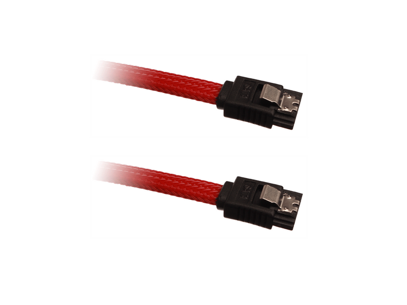 DUTZO Sleeved SATA-kabel - Rot - 0.3 m