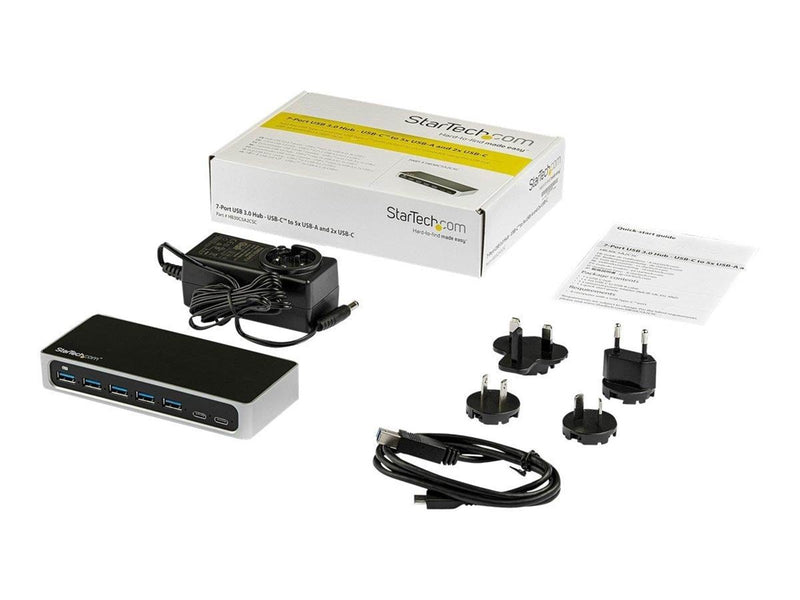 StarTech.com USB C Hub 7 Port USB-Hubs - 7 - silber