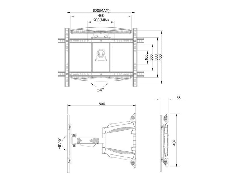 Multibrackets M VESA Flexarm XL Full Motion Dual 45 kg 85" 200 x 100 mm