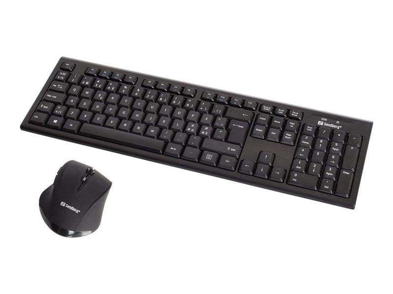 Sandberg Wireless Office Desktop Set - Tastatur & Maus Set - Nordisch - Schwarz