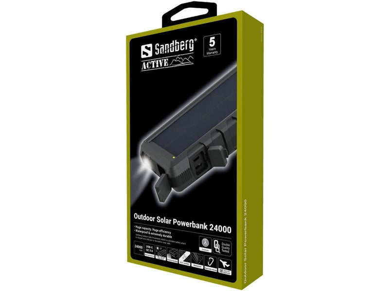 Sandberg Outdoor Solar Powerbank 24000 mAh Powerbank (Akku) - schwarz - 24000 mAh