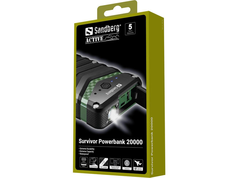 Sandberg Survivor Powerbank 20000 Powerbank (Akku) - schwarz - 20000 mAh