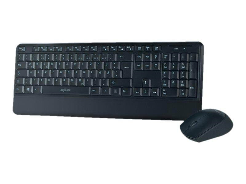 LogiLink Tastatur Maus Kombination Funk 2.4 GHz sc - Tastatur & Maus Set - Deutsch - Schwarz
