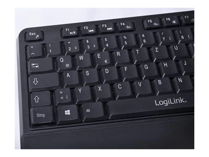 LogiLink Tastatur Maus Kombination Funk 2.4 GHz sc - Tastatur & Maus Set - Deutsch - Schwarz