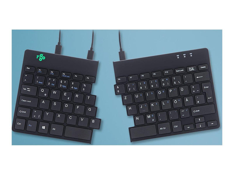 R-Go Tools R-Go Split Ergonomiske tastatur QWERTZ (DE) sort kablet - Tastaturen - Deutsch - Schwarz