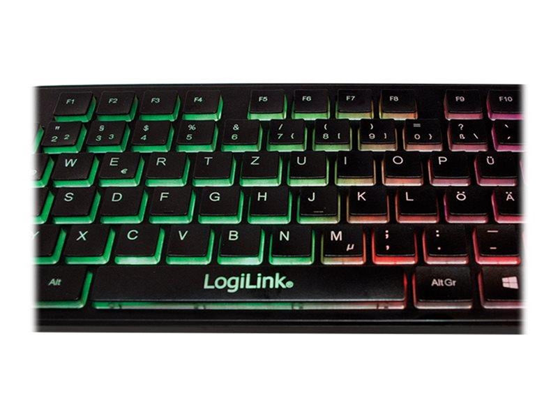 LogiLink Illuminated - Tastaturen - Deutsch - Schwarz
