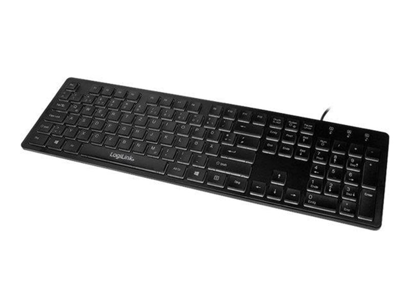 LogiLink Illuminated - Tastaturen - Deutsch - Schwarz