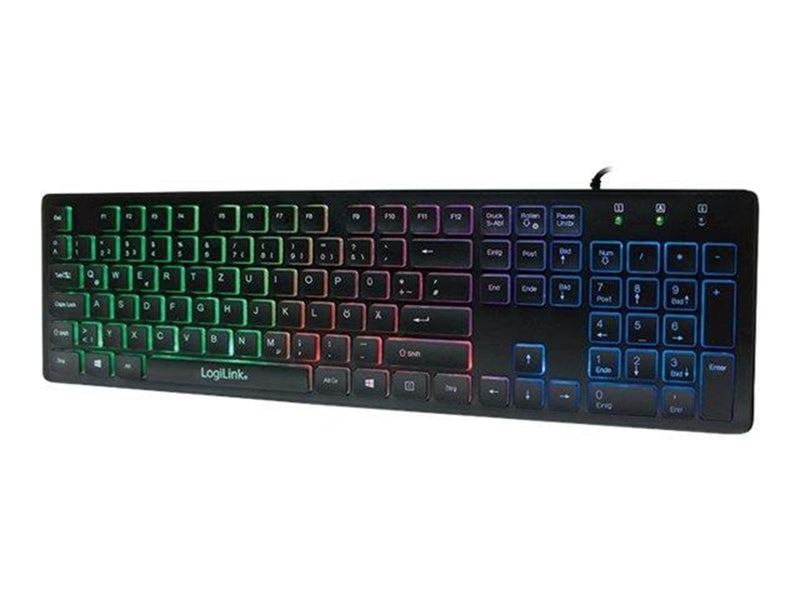 LogiLink Illuminated - Tastaturen - Deutsch - Schwarz