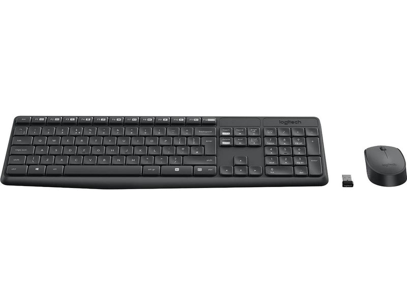 Logitech MK235 Wireless Combo - FR - Tastatur & Maus Set - Französisch - Grau