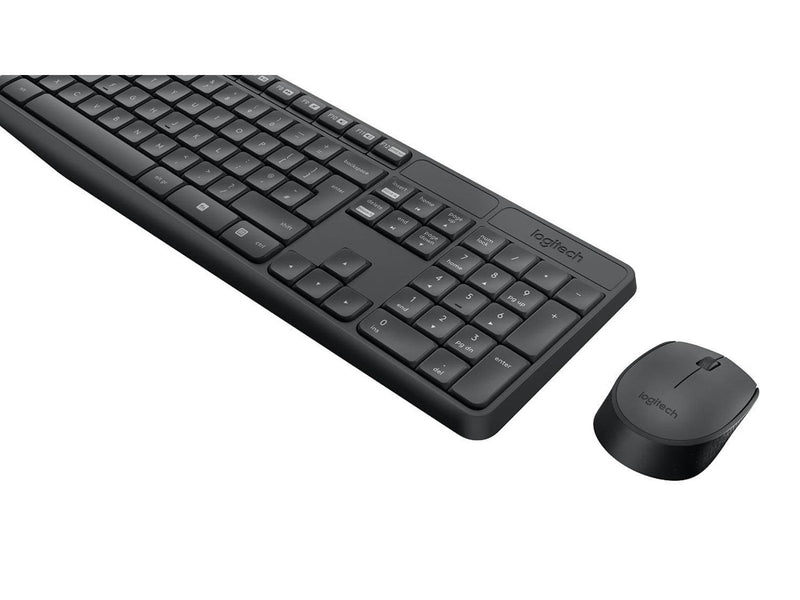 Logitech MK235 Wireless Combo - FR - Tastatur & Maus Set - Französisch - Grau