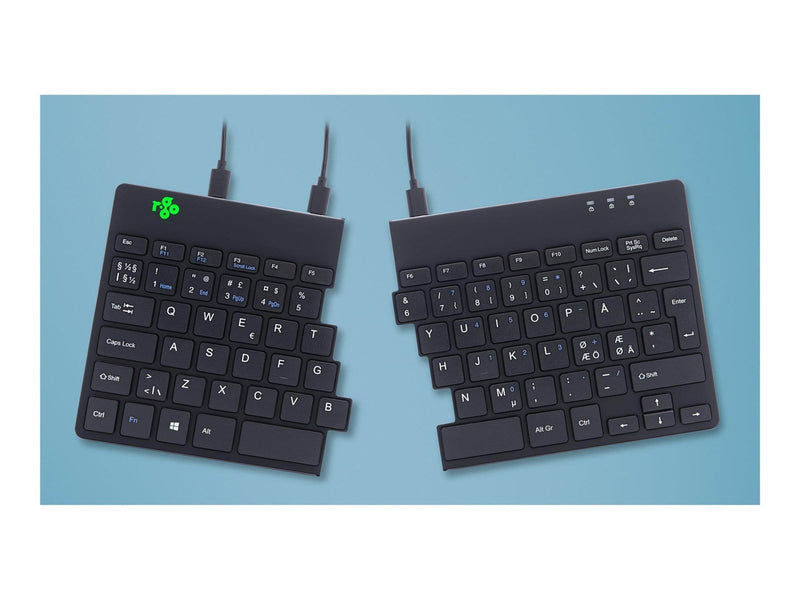 R-Go Tools R-Go Split Ergonomisk tastatur QWERTY (Nordic) sort kablet - Tastaturen - Nordisch - Schwarz