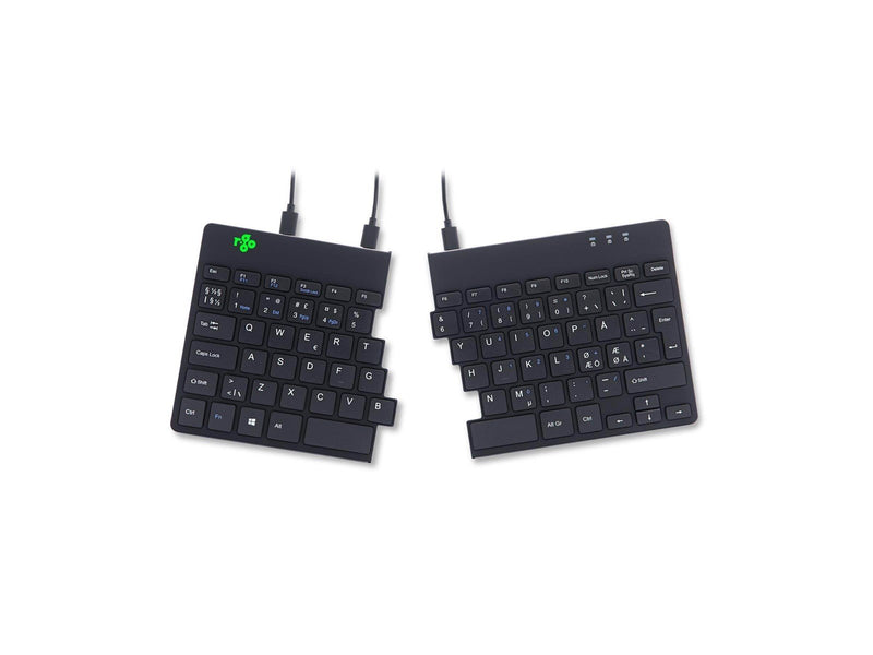 R-Go Tools R-Go Split Ergonomisk tastatur QWERTY (Nordic) sort kablet - Tastaturen - Nordisch - Schwarz