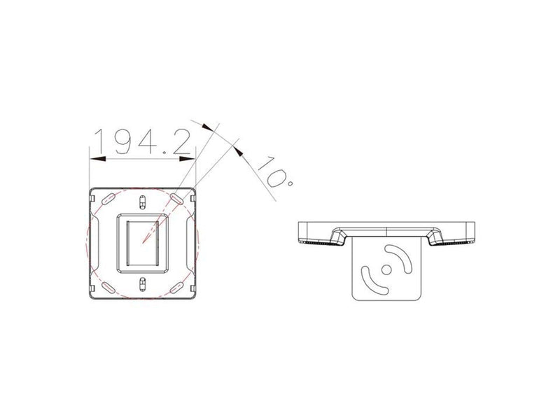 Multibrackets Ceiling Plate with Plastic Cover Black 90 kg