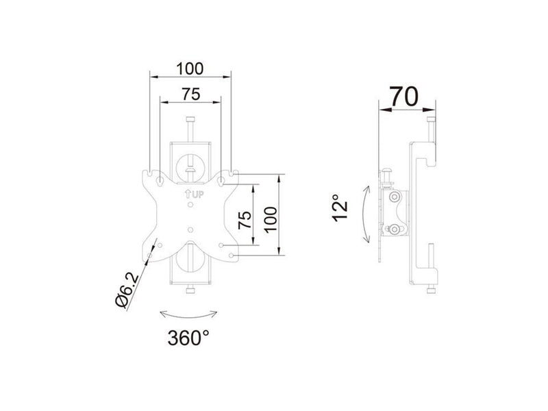 Multibrackets M Monitor Mount Flex Pro 75/100 20 kg 100 x 100 mm