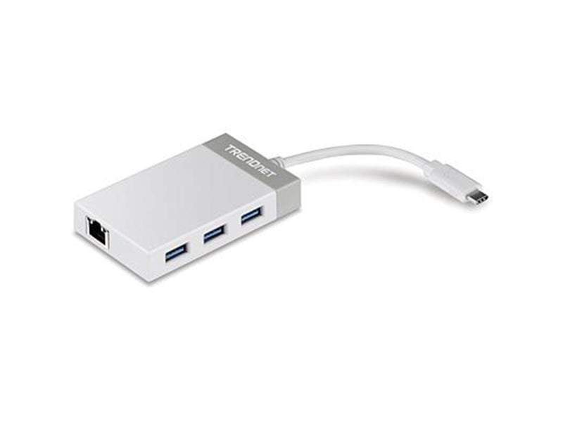 TRENDnet TUC-ETGH3 USB-C to Gigabit Adapter + USB Hub
