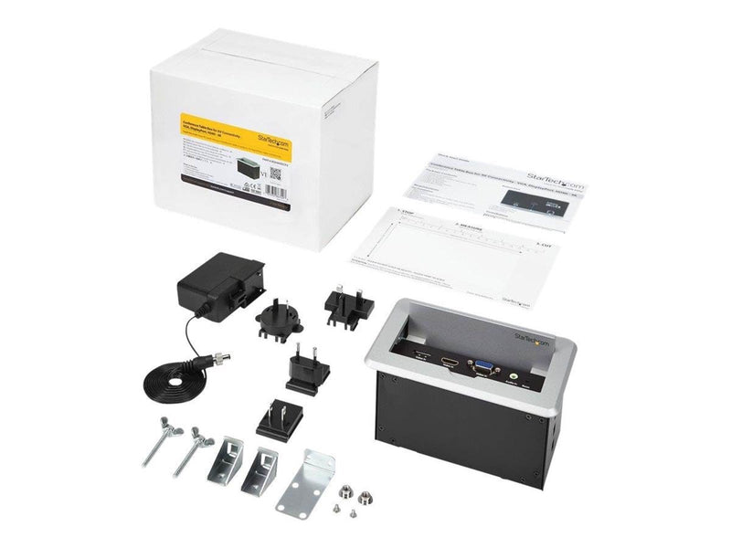 StarTech.com Conference Table Connectivity Box For A/V - HDMI / VGA / DisplayPort Inputs - HDMI Output - 4K - mounting plate