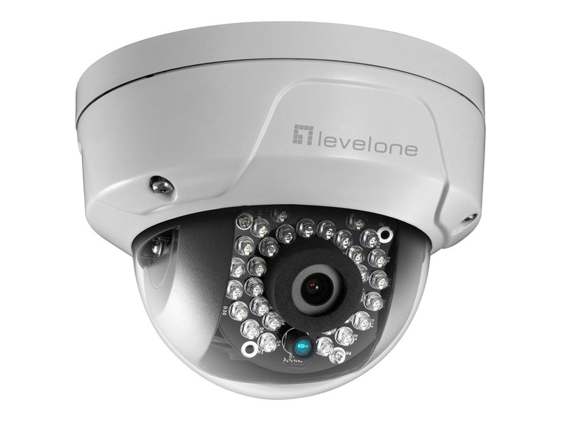 LevelOne FCS-3087 GEMINI Fixed Dome IP Network Camera 5-Megapixel 802.3af PoE IR LEDs Indoor/Outdoor two-way audio