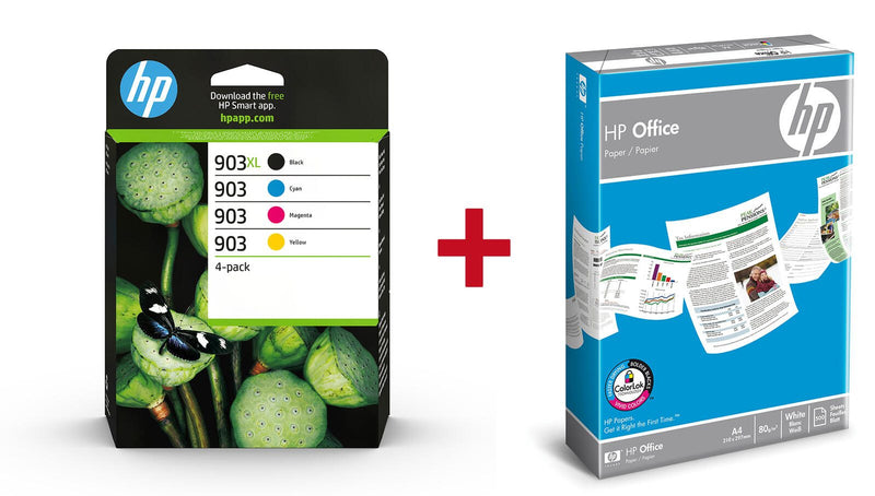 Druckerpatronen Bundle mit HP Original 903XL Multipack + 500 Blatt HP Kopierpapier