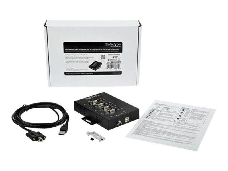 StarTech.com 4-Port Industrial USB to RS-232/422/485 Serial Adapter - 15 kV ESD Protection - serial adapter