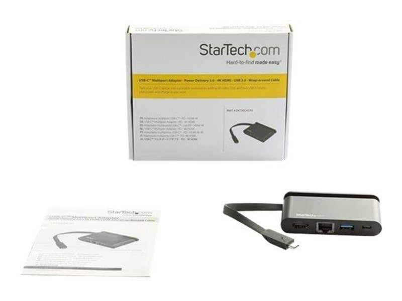 StarTech.com USB C Multiport Adapter with HDMI - 4K - 1xA 1xC - 100W PD 3.0 - docking station