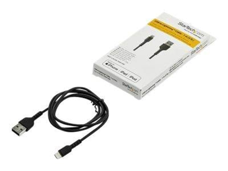 StarTech.com 3.3 ft 1m USB to Lightning Cable - Apple MFi Certified - Black - Lightning cable - Lightning / USB - 1 m