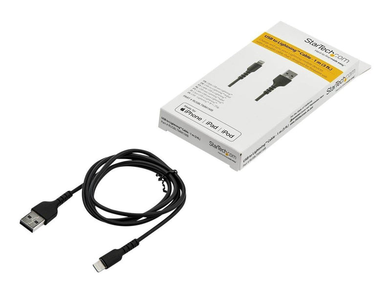 StarTech.com 3.3 ft 1m USB to Lightning Cable - Apple MFi Certified - Black - Lightning cable - Lightning / USB - 1 m