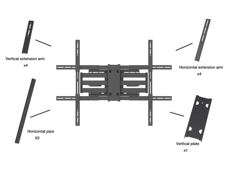 Multibrackets M Flexarm Pro Extenderkit 1200x900 90 kg 95" 1200 x 900 mm