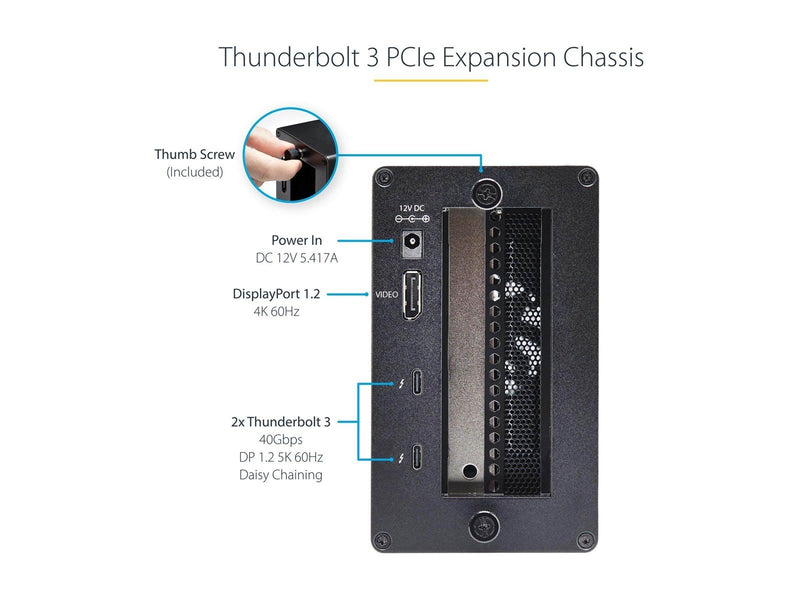 StarTech.com Thunderbolt 3 PCIe Expansion Chassis with DisplayPort - PCIe x16 - system bus extender - DP