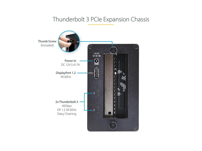 StarTech.com Thunderbolt 3 PCIe Expansion Chassis with DisplayPort - PCIe x16 - system bus extender - DP