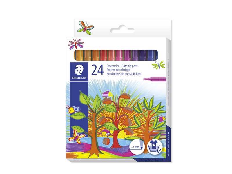Staedtler Fibre-tip pens 24pcs cardbox