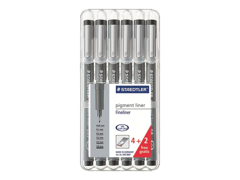 Staedtler Fineliner pigment liner black 6pcs