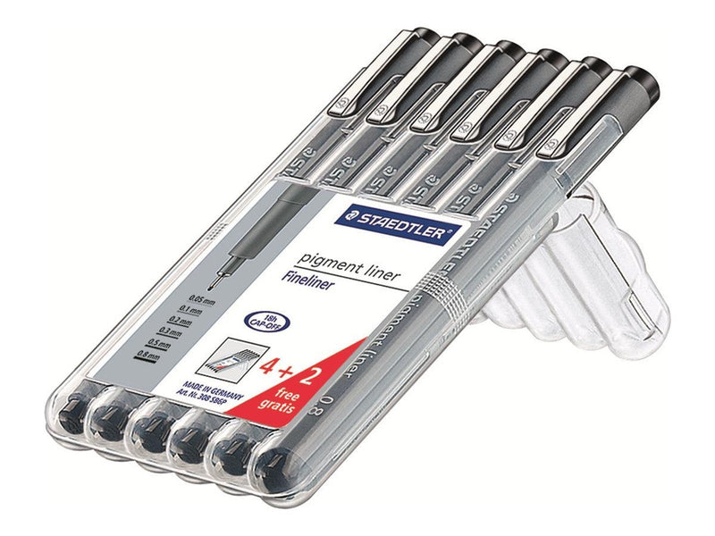 Staedtler Fineliner pigment liner black 6pcs