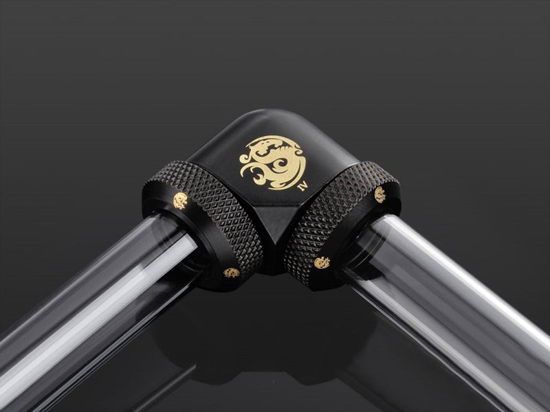 Bitspower Multi-Link Adapter 90-Degree - Carbon Black (Hard Tube)