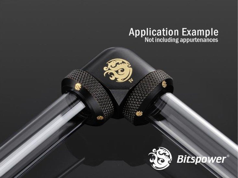 Bitspower Multi-Link Adapter 90-Degree - Carbon Black (Hard Tube)