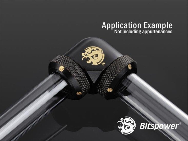 Bitspower Multi-Link Adapter 90-Degree - Carbon Black (Hard Tube)