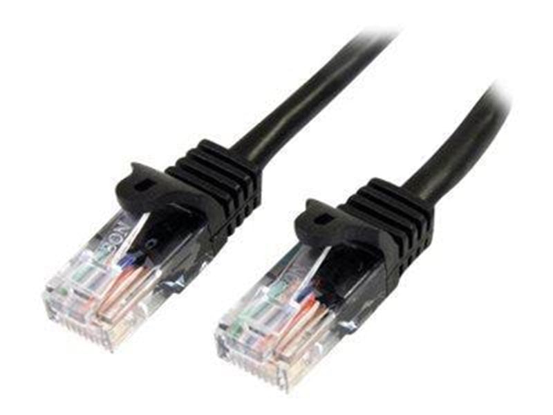 StarTech.com 0.5m Black Cat5e / Cat 5 Snagless Ethernet Patch Cable 0.5 m - patch cable - 50 cm - black - Schwarz - 0.5 meter