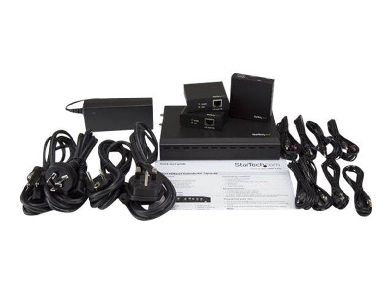StarTech.com 3-Port HDBaseT Extender Kit w/ Receivers - HDMI over CAT5 - 4K - video/audio extender