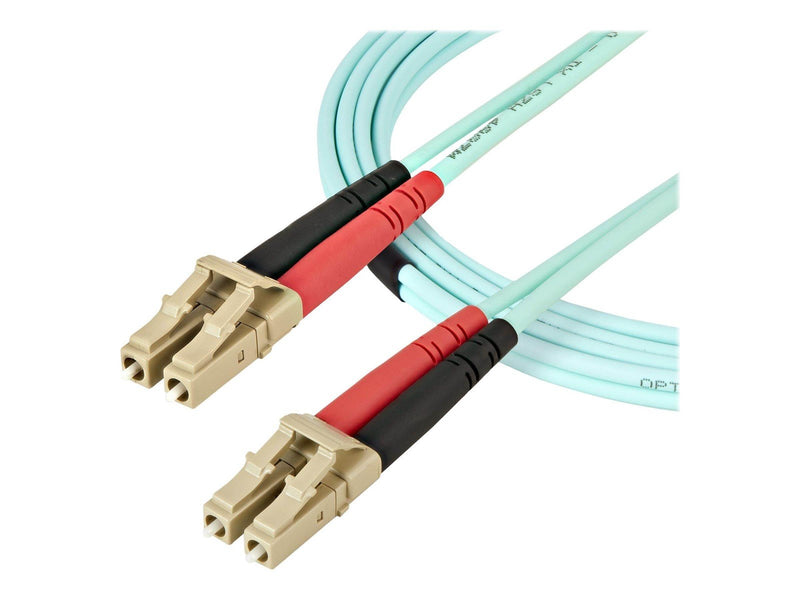 StarTech.com 2m Aqua OM4 Duplex Multimode Fiber Optic Cable- 50/125 - LC/LC - network cable - 2 m - aqua - Blau - 2 meter