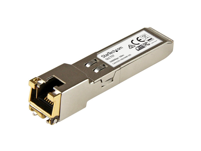 StarTech.com Cisco GLC-T Compatible SFP Module - 1000BASE-T - SFP to RJ45 Cat6/Cat5e - 1GE Gigabit Ethernet SFP - RJ-45 100m - C