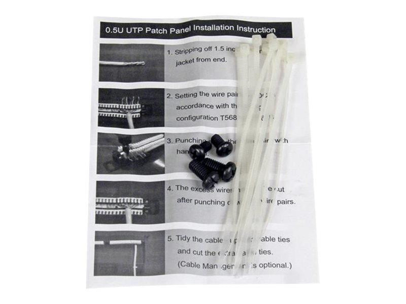StarTech.com 24 Port 0.5U Cat5e Patch Panel - patch panel