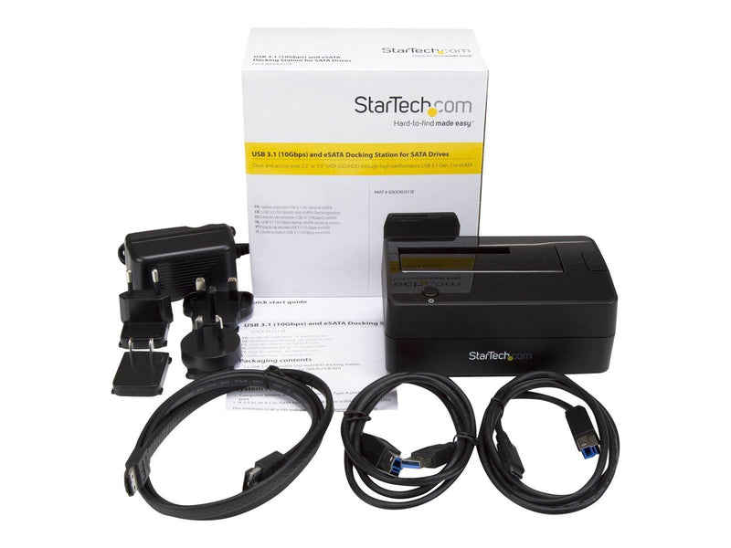 StarTech.com Drive Docking Station for 2.5 / 3.5" SATA Drives - USB 3.1 (USB-A USB-C) or eSATA - HDD docking station - SATA 6Gb/