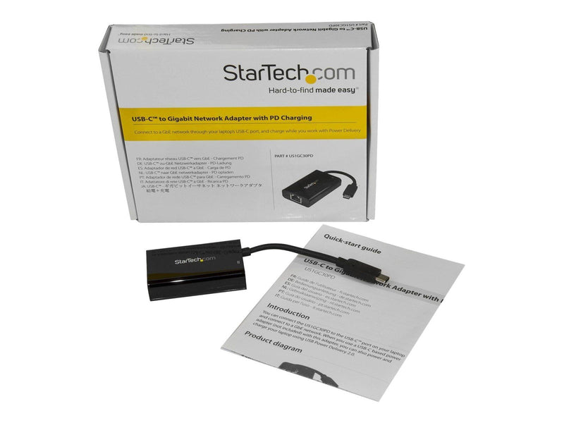 StarTech.com USB-C to Ethernet Adapter w/ PD Charging - USB-C GbE Adapter - network adapter